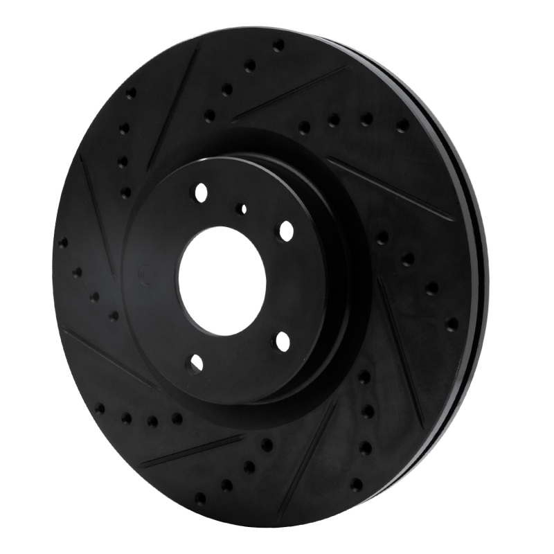 Infiniti EX35 Brake Rotor (1) - Front Left - R1 Concepts - Drilled & Slotted - Black - `03-`23